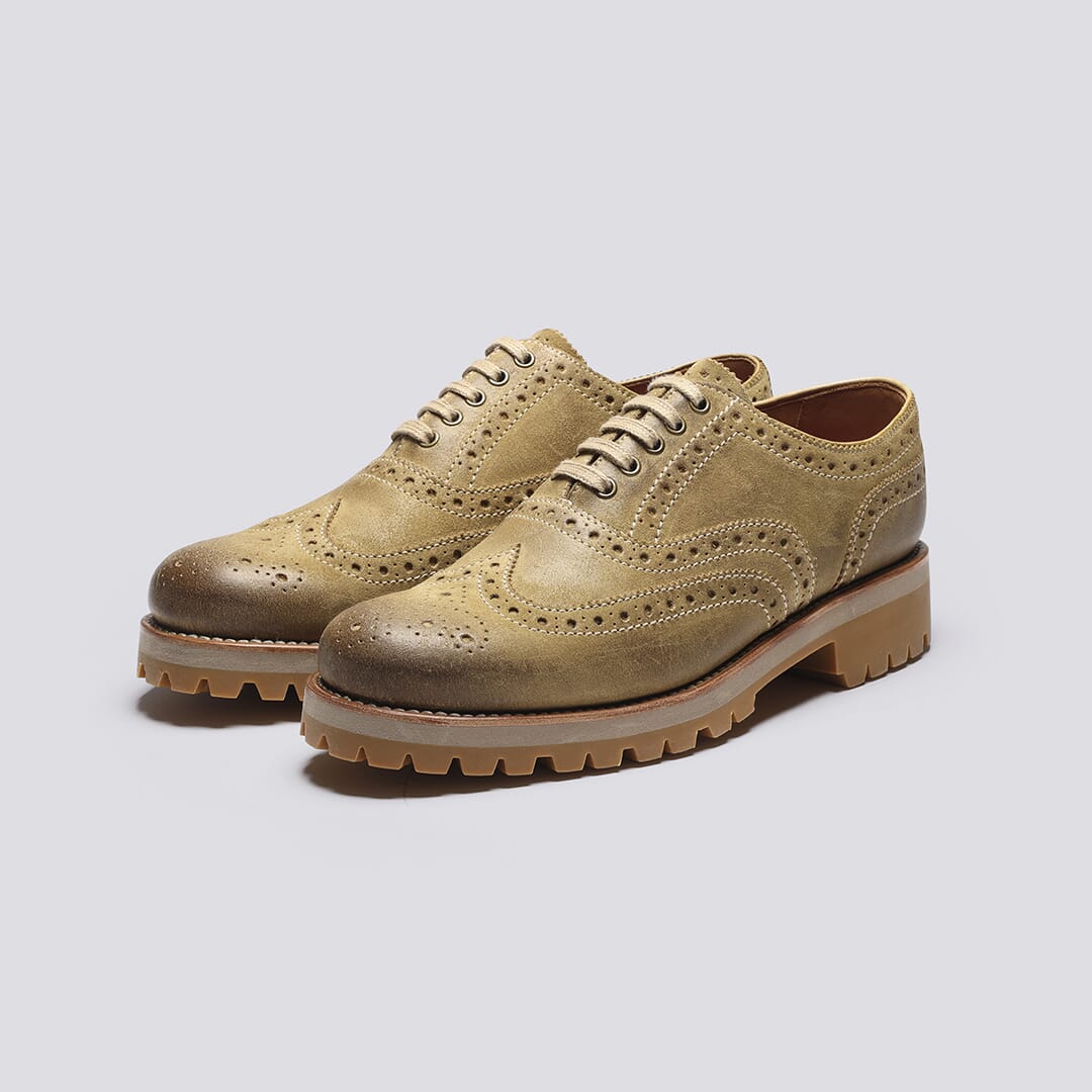 Stanley | Mens Brogues in Tan Suede | Grenson Stanley | Mens Brogues in Tan Suede | Grenson