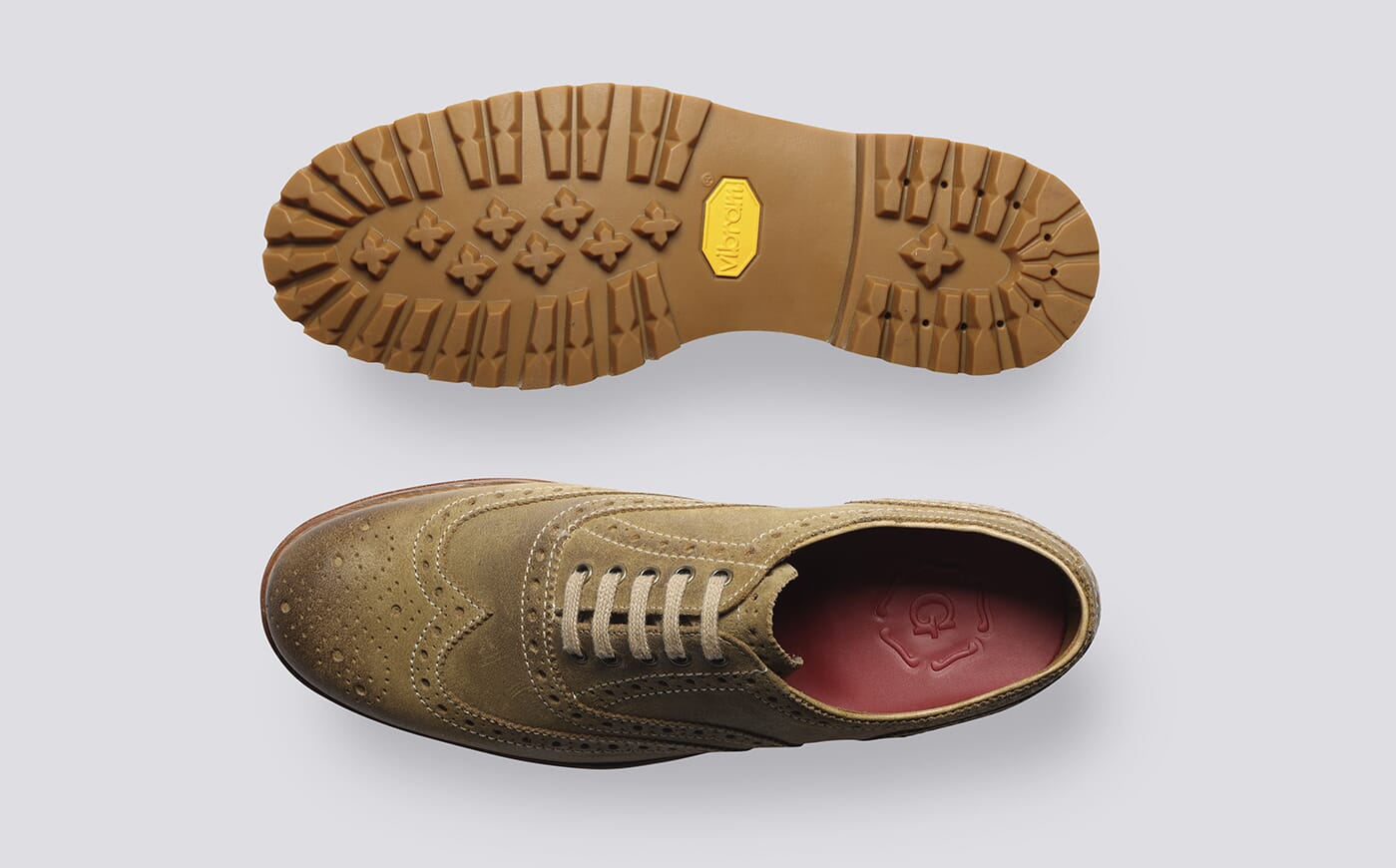 Stanley | Mens Brogues in Tan Suede | Grenson