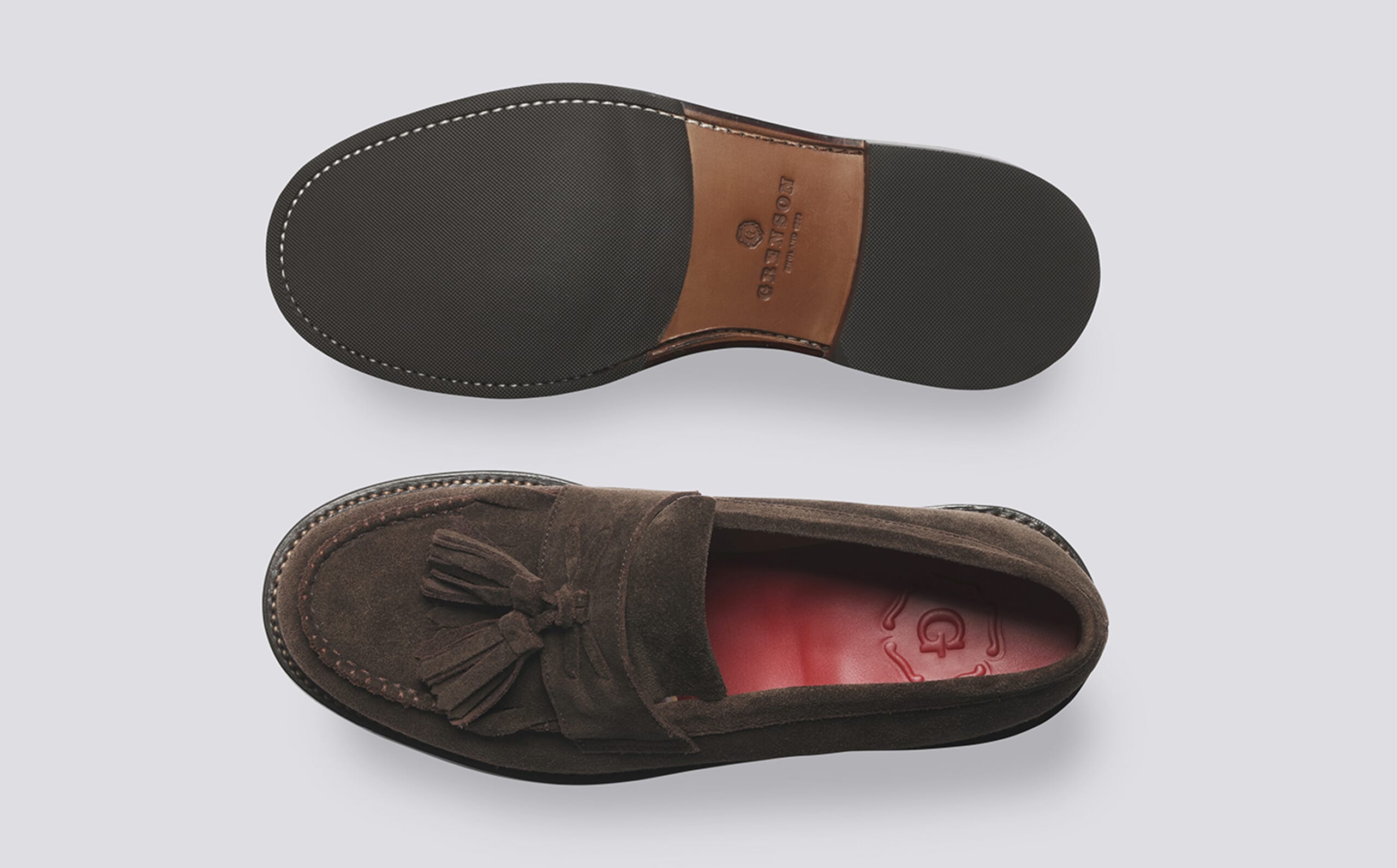 Morven | Mens Goodyear Welted Loafers in Dark Brown Suede  display picture 1