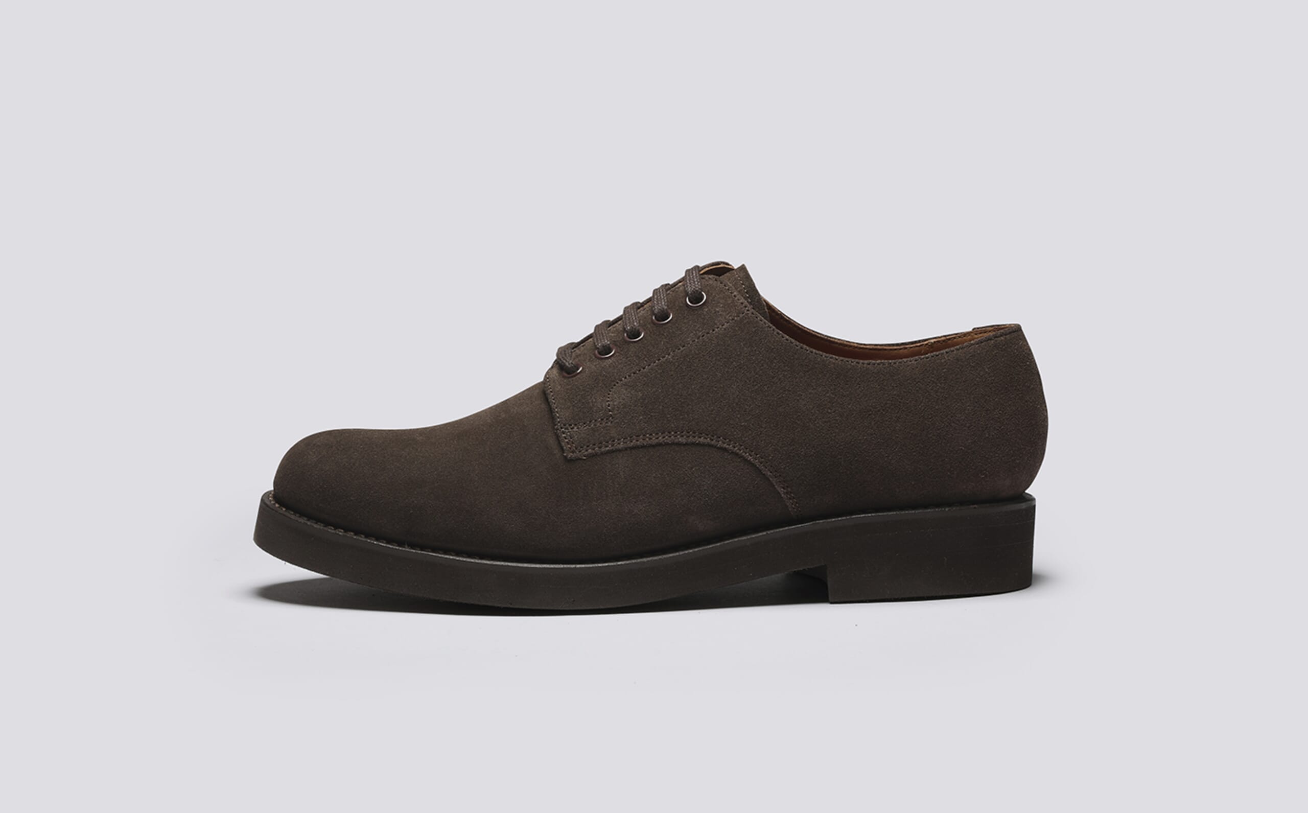 Curt | Goodyear Welted Derby Shoes for Men in Brown Suede  display picture 2