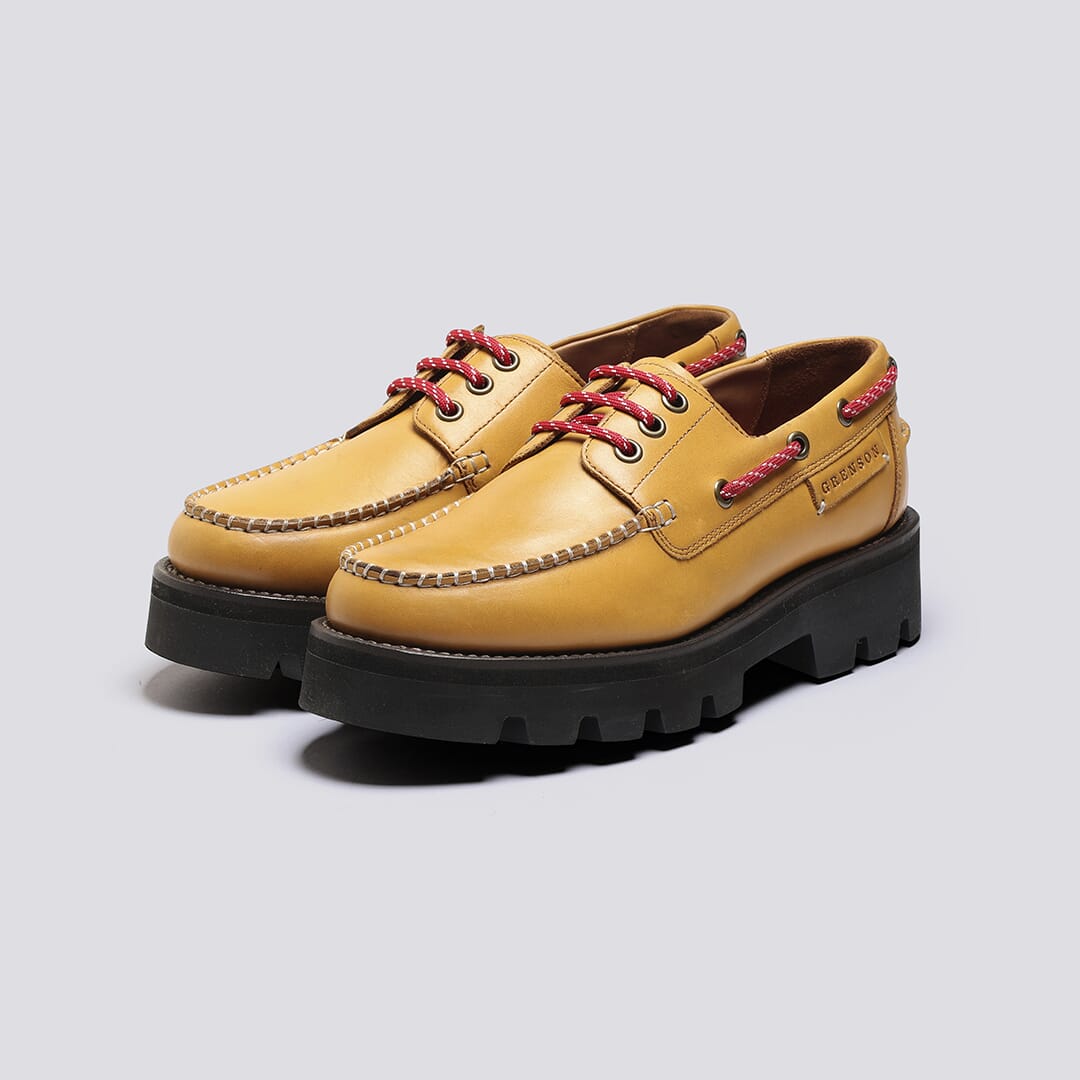 Myrtle | Womens Boat Shoe in Tan Leather | Grenson