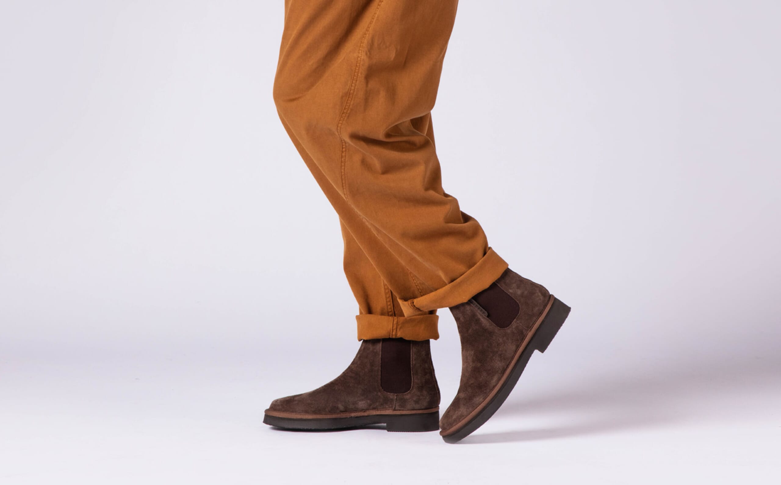 Sneakers by Grenson Tan Suede Boot Chelsea Sneakers Men’s Size 6 Declan | Mens Chelsea Boots in Dark Brown Suede | Grenson main image 3