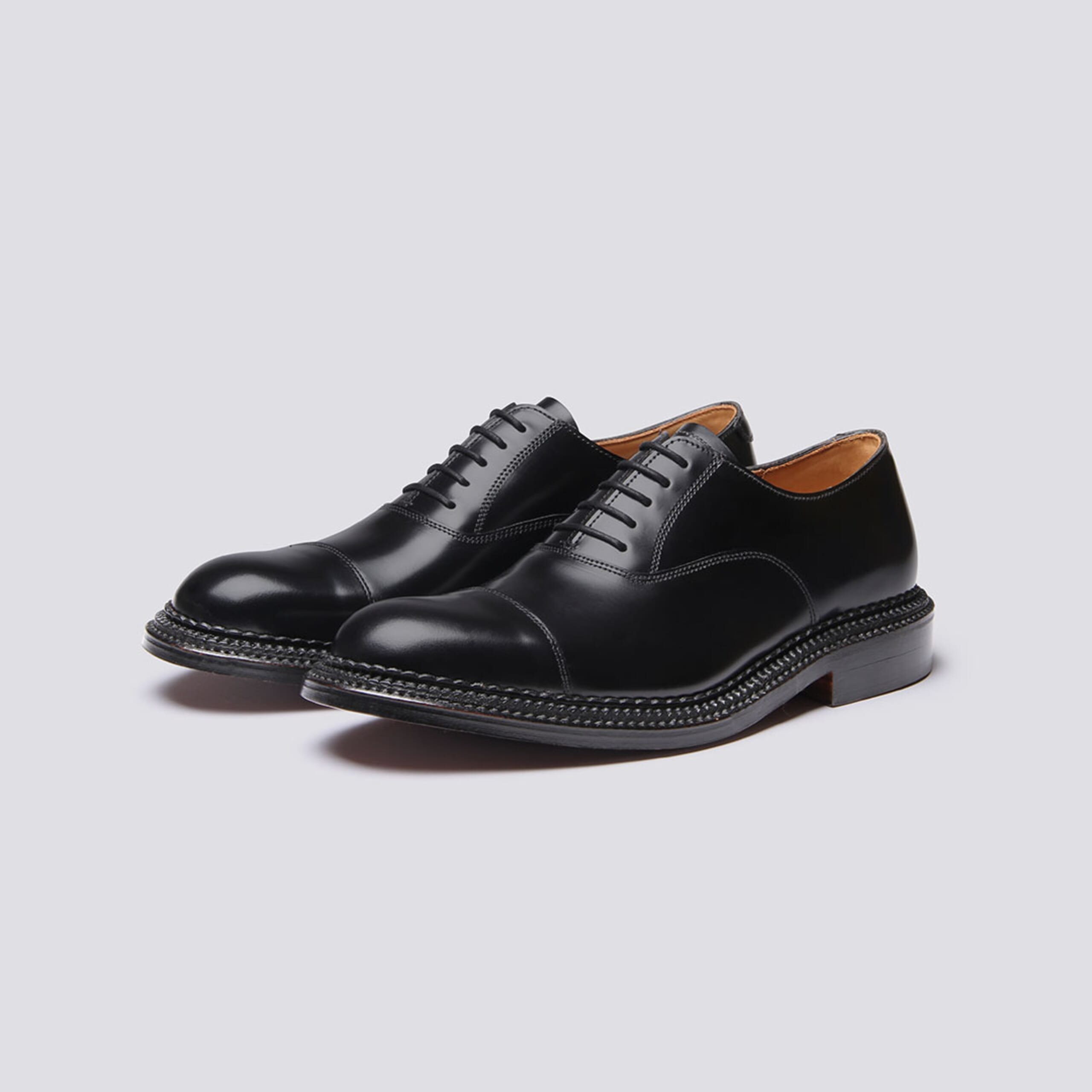 Gresham | Mens Oxford Shoes in Black Leather | Grenson