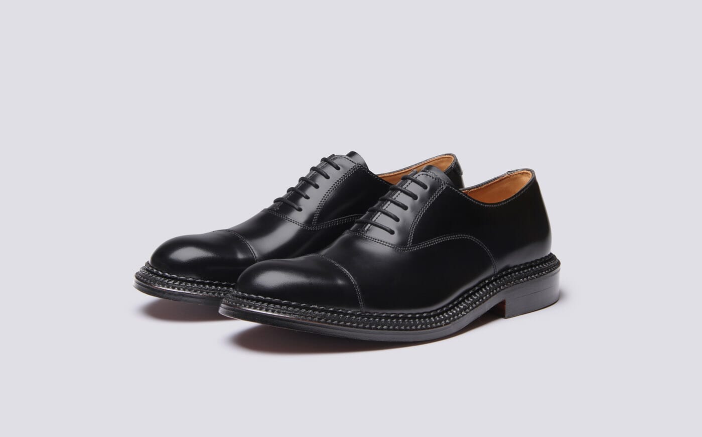 Gresham | Mens Oxford Shoes in Black Leather | Grenson