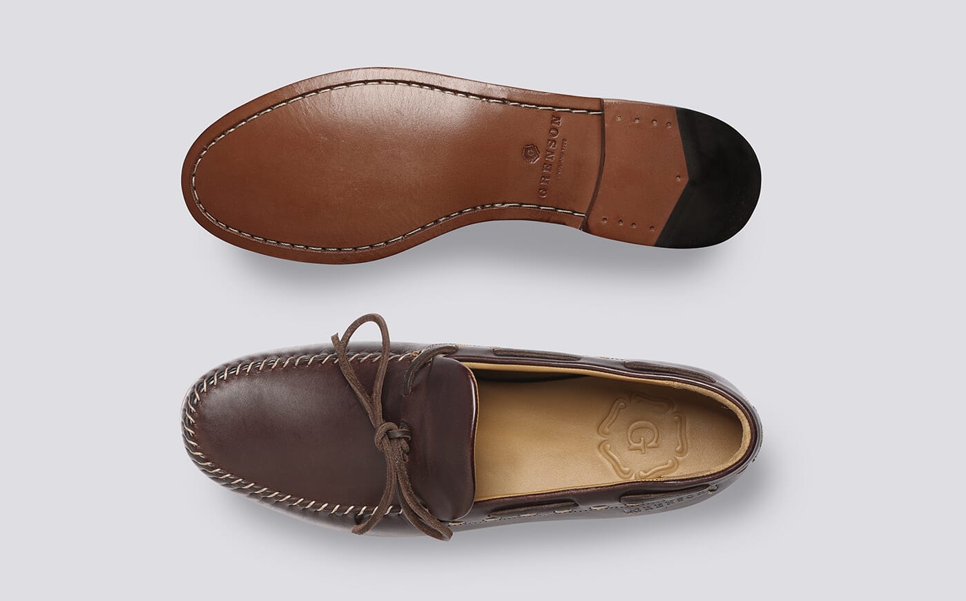 Men’s Brown Leather Slip On Moccasins Keats Cognac Calf Leather Men main image 4