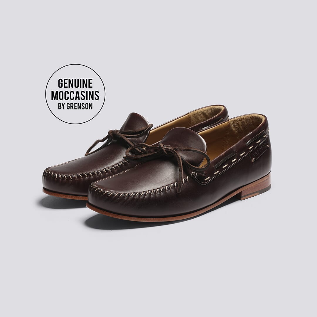 Cody | Men's Dark Brown Moccasin Loafer with Handsewn Detailing on