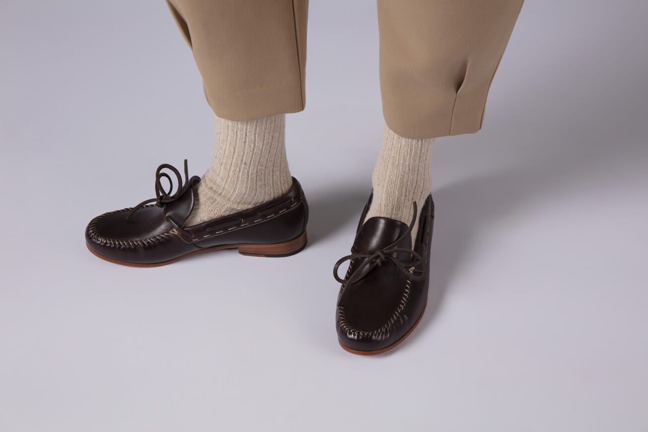 Melody | Women's Moccasin in Brown Waxed Pull-Up Leather on