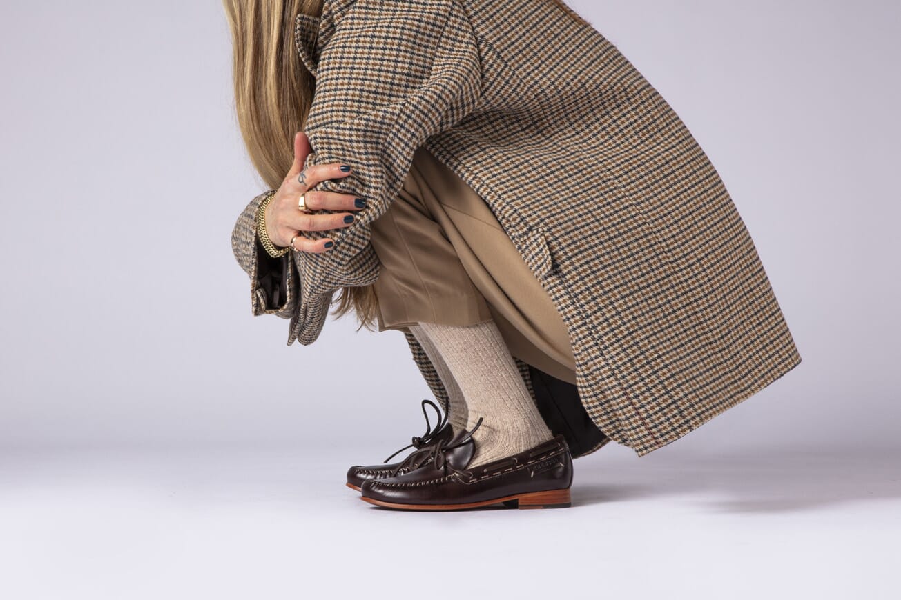 Melody | Women's Moccasin in Brown Waxed Pull-Up Leather on