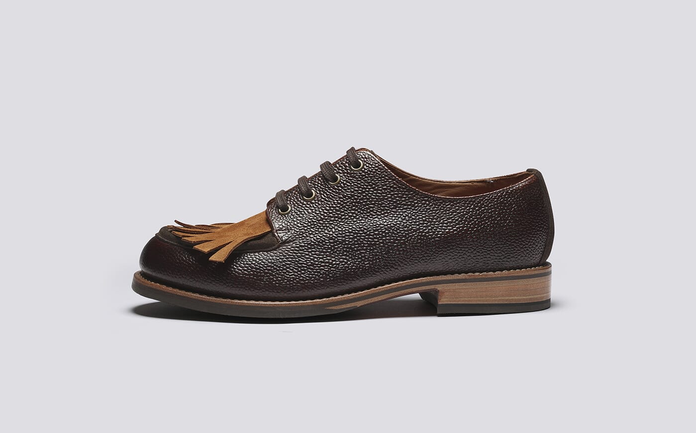 Eric | Mens Derby in Dark Brown Grain Leather | Grenson