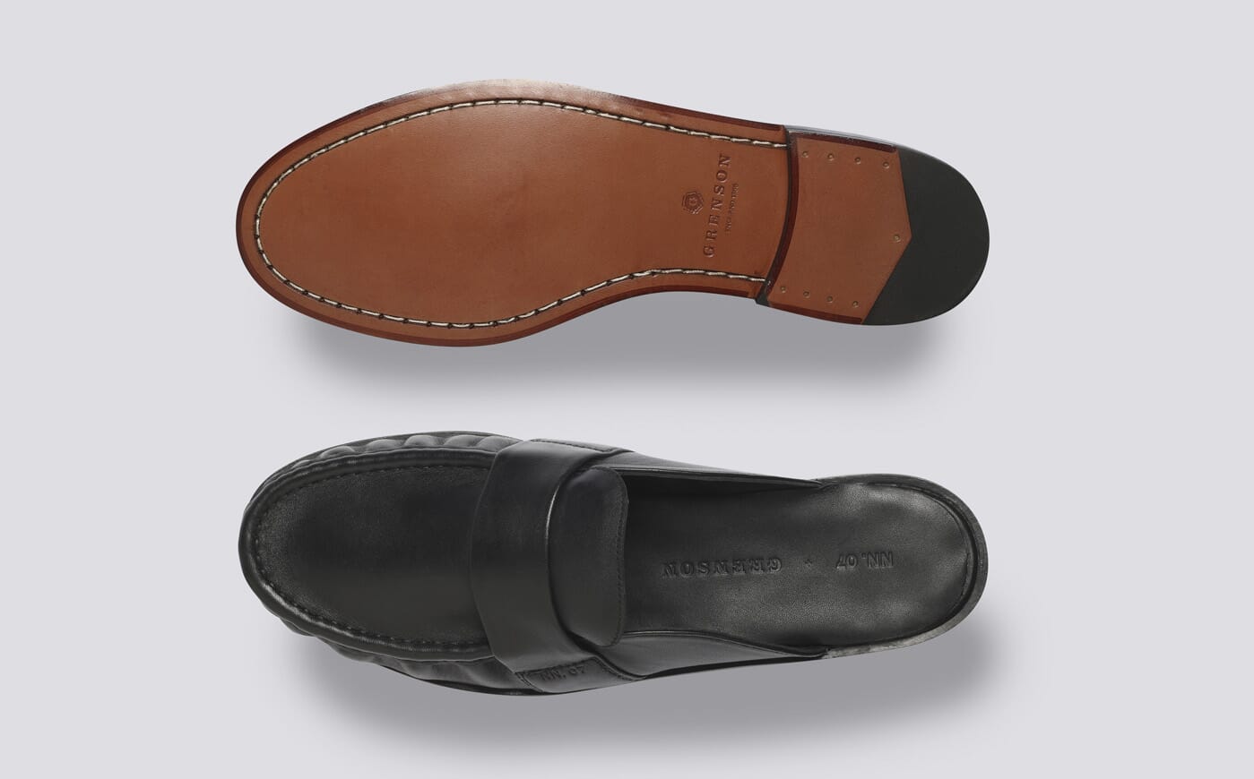 NN07 + Grenson Mule - Handmade Leather Moccasin Loafer Mule for