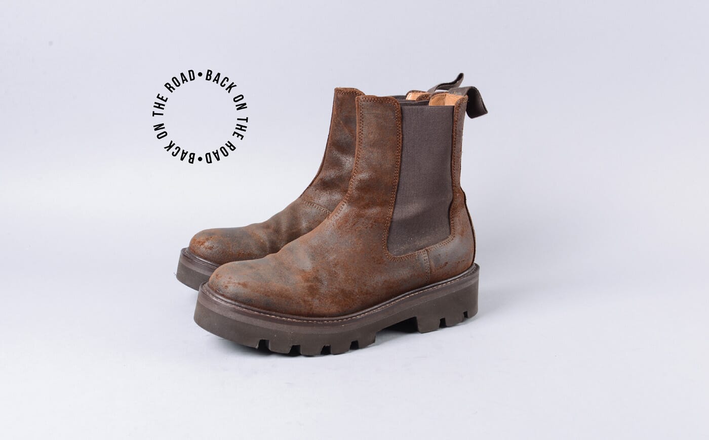 Milly | Refurbished Womens Chelsea Boots in Brown Waxy Leather