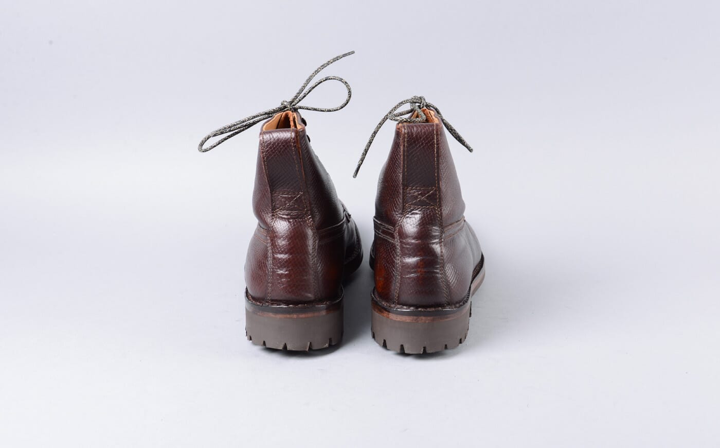 Vincent | Refurbished Mens Derby Boot in Brown Russia Grain