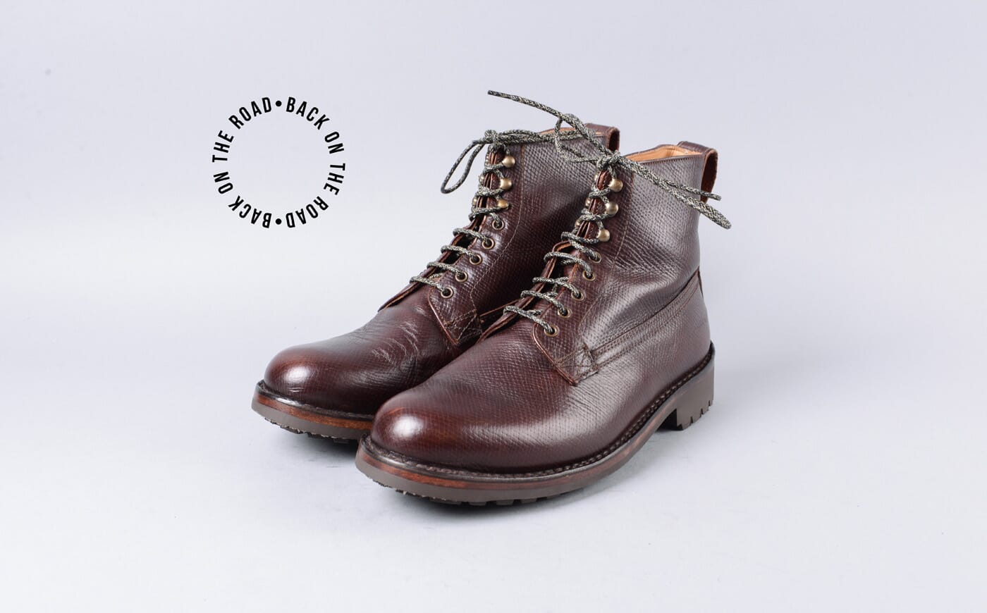 Vincent | Refurbished Mens Derby Boot in Brown Russia Grain