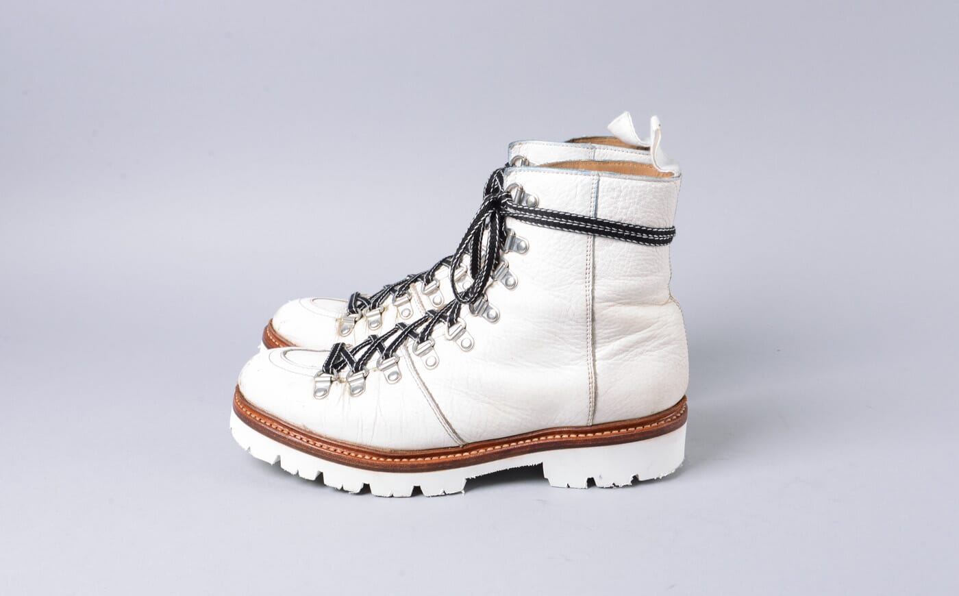 Nanette | Refurbished Womens Hiker Boots in White Softie Leather