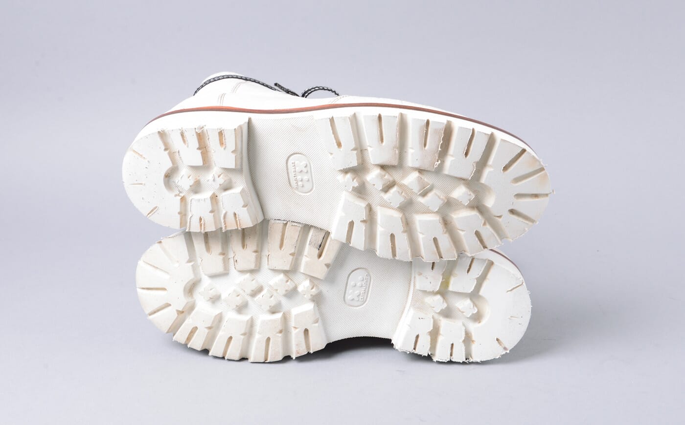 Nanette | Refurbished Womens Hiker Boots in White Softie Leather