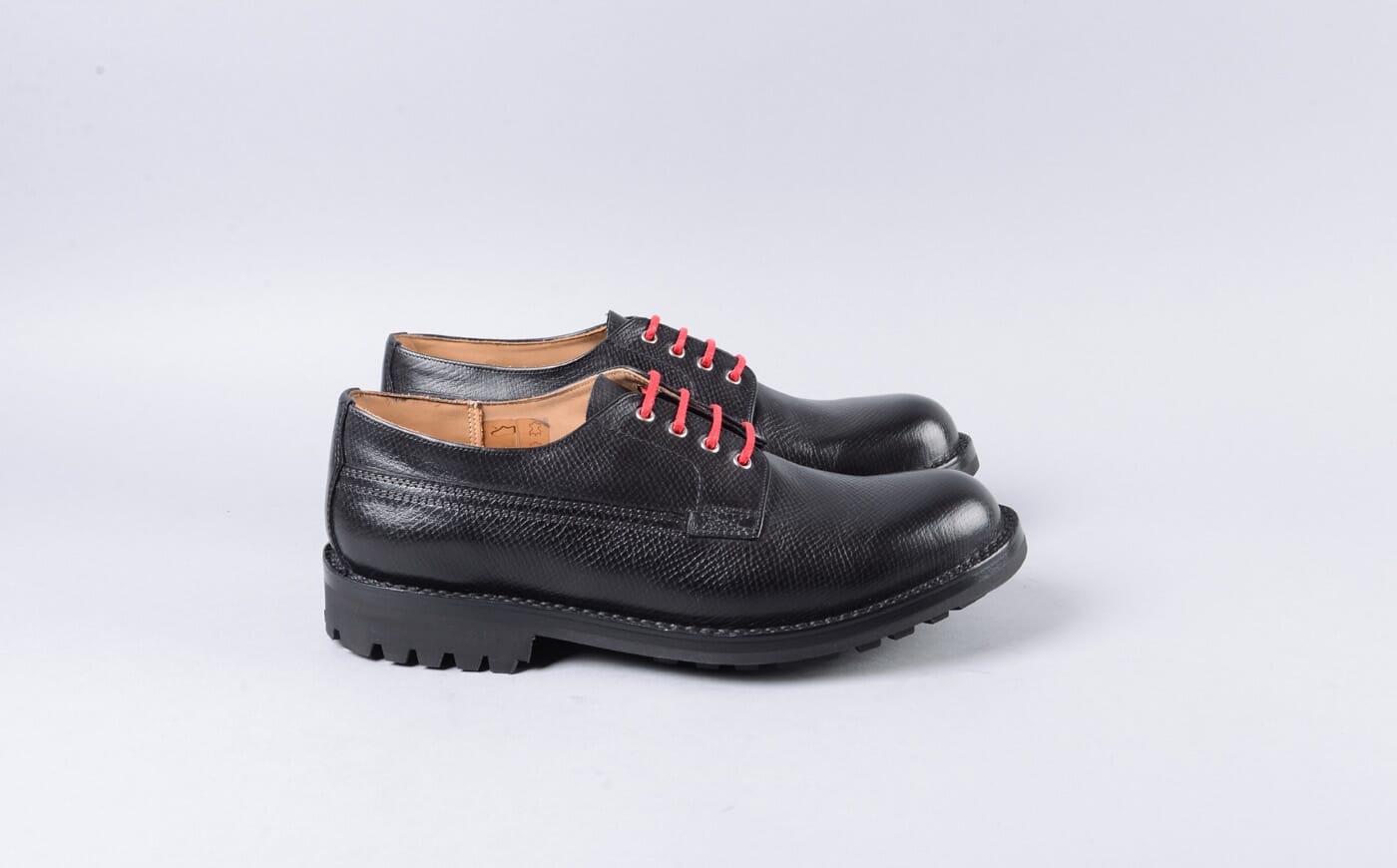 Victor | Refurbished Mens Derby in Black Russia Grain Leather with