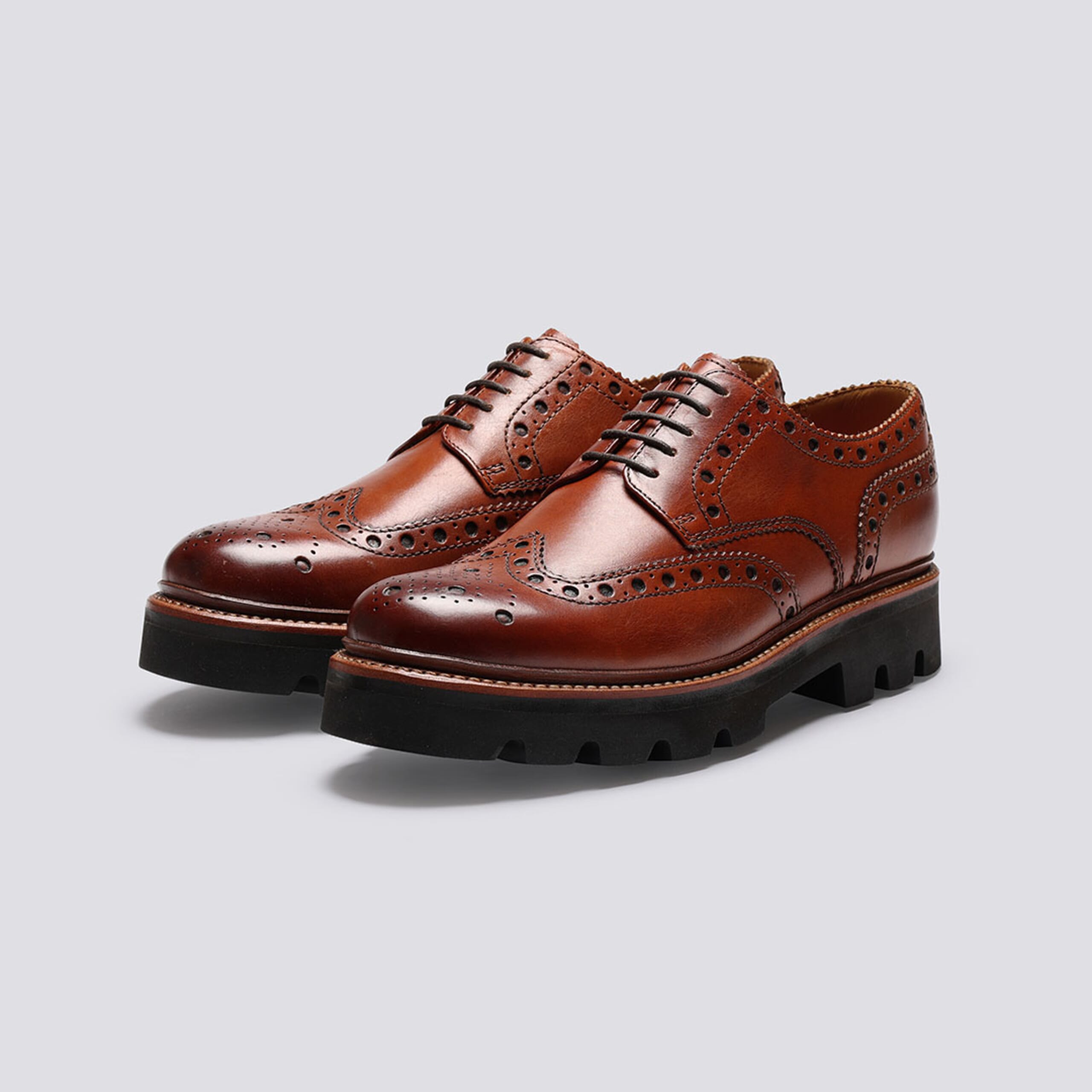 Grenson Archie Brogue Wingtip in Tan size UK 10-1/2 G Archie | Mens Triple Welt Brogues in Tan Leather | Grenson main image 2