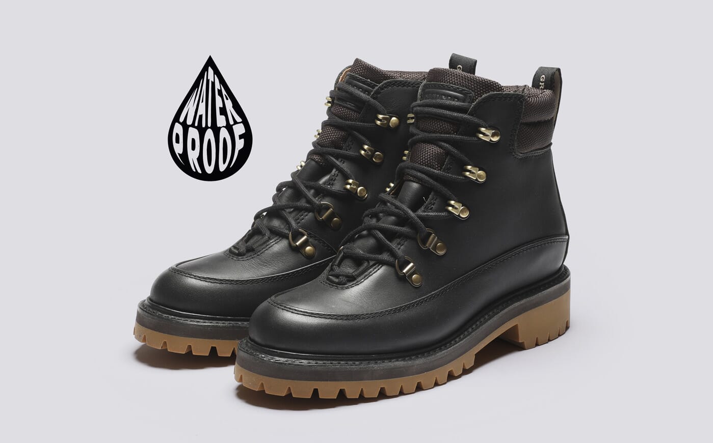 Thomasina | Women's Dark Tan Waterproof Hiker Boots | Grenson