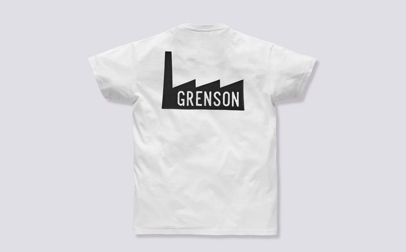 Grenson Factory T Shirt 100 cotton white crew neck tee with logo prints to chest and back Grenson Shoes